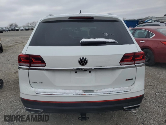 2021 Volkswagen Atlas SEL with VIN 1V2BR2CA2MC595550, listed as a Copart auction lot 45566115 with 57,244 mi miles and Salvage title. Bid and sale history available at DreamBid. Image 6.