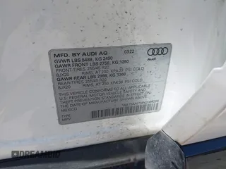 2022 Audi Q5 Sportback S line Premium Plus with VIN WA15AAFY4N2084268, listed as a IAAI auction lot 42463401 with Not provided miles and . Bid and sale history available at DreamBid. Image 9.