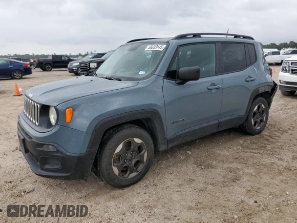 2017 Jeep Renegade Sport with VIN ZACCJAAB4HPF90242, listed as a Copart auction lot 56039145 with 84,275 mi miles and Salvage Title. Bid and sale history available at DreamBid. Image 1.