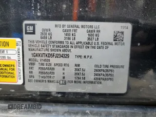 2015 GMC Acadia Denali with VIN 1GKKVTKD5FJ234329, listed as a Copart auction lot 53916065 with 109,903 mi miles and Salvage Title. Bid and sale history available at DreamBid. Image 13.
