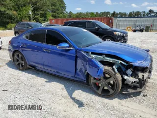 2020 Genesis G70 3.3T with VIN KMTG34LE7LU058061, listed as a Copart auction lot 57534815 with 76,885 mi miles and Salvage title. Bid and sale history available at DreamBid. Image 4.