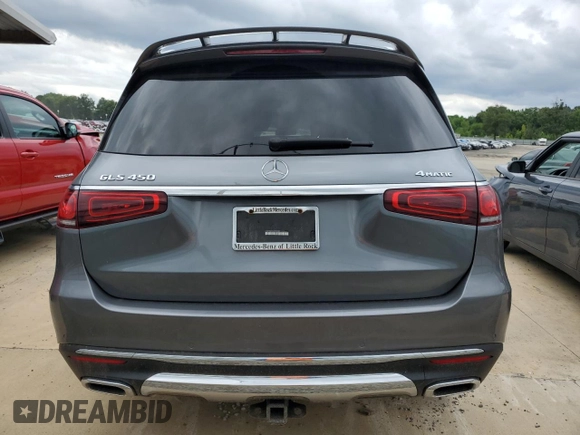 2020 Mercedes-Benz GLS 450 with VIN 4JGFF5KE7LA203783, listed as a Copart auction lot 57837014 with 76,026 mi miles and Salvage Title. Bid and sale history available at DreamBid. Image 6.