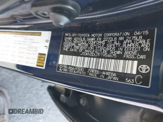 2015 Toyota Prius Four with VIN JTDKN3DU7F1954675, listed as a IAAI auction lot 42100832 with 182,339 mi miles. Bid and sale history available at carsss.com. Image 9.
