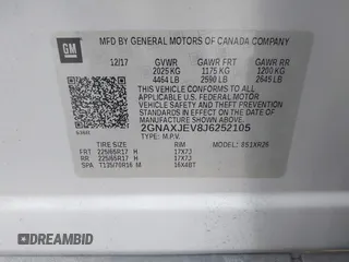 2018 Chevrolet Equinox LT with VIN 2GNAXJEV8J6252105, listed as a IAAI auction lot 41814264 with 104,167 mi miles. Bid and sale history available at carsss.com. Image 9.