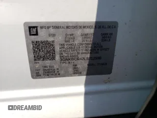 2020 Chevrolet Blazer LT with VIN 3GNKBCR42LS712590, listed as a Copart auction lot 60539095 with 43,309 mi miles and Salvage title. Bid and sale history available at DreamBid. Image 13.