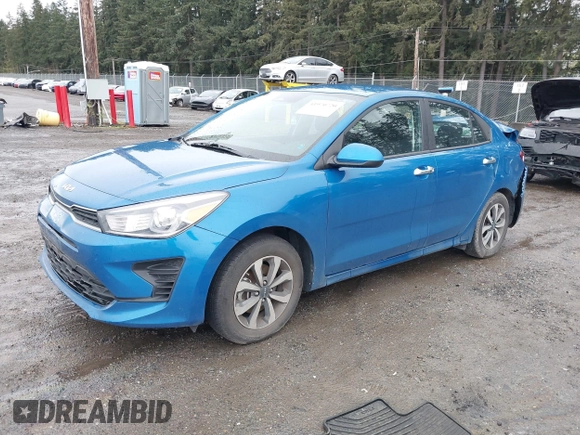 2022 Kia Rio S with VIN 3KPA24AD9NE508022, listed as a IAAI auction lot 41970720 with 39,825 mi miles. Bid and sale history available at carsss.com. Image 2.