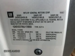 2008 GMC Acadia SLT1 with VIN 1GKEV23788J170550, listed as a Copart auction lot 51582665 with 160,594 mi miles and Clean Title. Bid and sale history available at carsss.com. Image 13.