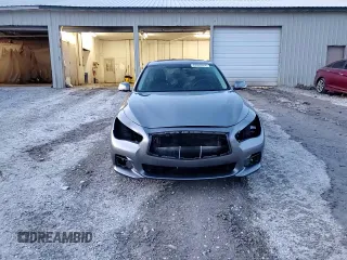 2015 Infiniti Q50 Premium with VIN JN1BV7AP8FM337048, listed as a Copart auction lot 83052064 with 128,640 mi miles and Salvage Title. Bid and sale history available at carsss.com. Image 14.