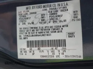 2004 Ford Explorer z VIN 1FMZU84W64UB21831, wystawiony jako IAAI lot #42585205 z przebiegiem 150 392 mil mil oraz . Historia ofert i sprzedaży dostępna na DreamBid. Obrazek 9.