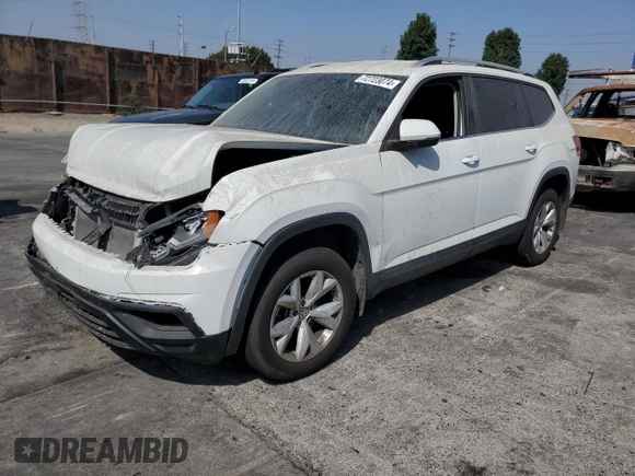 2018 Volkswagen Atlas S z VIN 1V2AR2CA1JC518224, wystawiony jako Copart lot #72723074 z przebiegiem 91 027 mil mil oraz Czysty tytuł • Clean title. Historia ofert i sprzedaży dostępna na DreamBid. Obrazek 1.