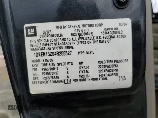 2004 Chevrolet Tahoe LT with VIN 1GNEK13Z04R258527, listed as a Copart auction lot 72944164 with 0 mi miles and Salvage Title. Bid and sale history available at carsss.com. Image 15.