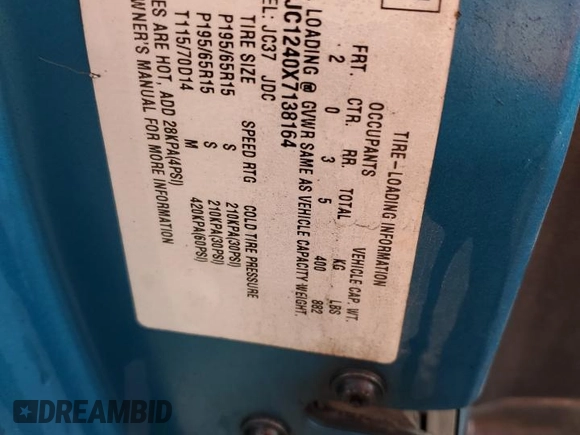 1999 Chevrolet Cavalier z VIN 1G1JC1240X7138164, wystawiony jako Copart lot #70324134 z przebiegiem 256 856 mil mil oraz Szkoda całkowita • Salvage title. Historia ofert i sprzedaży dostępna na DreamBid. Obrazek 12.
