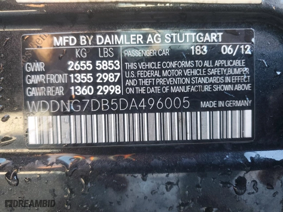 2013 Mercedes-Benz S-Class S 550 with VIN WDDNG7DB5DA496005, listed as a Copart auction lot 86107764 with 127,137 mi miles and Salvage Title. Bid and sale history available at carsss.com. Image 12.