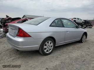 2002 Honda Civic EX with VIN 1HGEM21092L023431, listed as a Copart auction lot 45093905 with 189,826 mi miles and Salvage Title. Bid and sale history available at carsss.com. Image 3.
