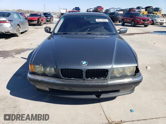 1999 BMW 7 Series 740il with VIN WBAGH8335XDP05338, listed as a Copart auction lot 89114855 with 156,049 mi miles and Salvage Title. Bid and sale history available at carsss.com. Image 5.
