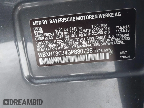 2016 BMW X1 xDrive28i with VIN WBXHT3C34GP880738, listed as a IAAI auction lot 41398105 with 113,445 mi miles and . Bid and sale history available at DreamBid. Image 9.