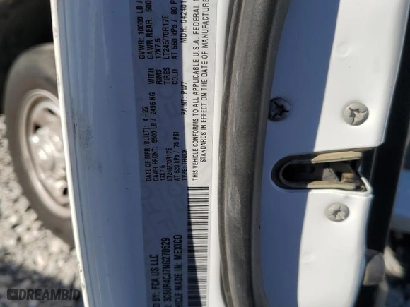 2022 Ram 2500 Tradesman with VIN 3C6UR4CJ7NG270629, listed as a Copart auction lot 46321675 with 61,448 mi miles and Salvage Title. Bid and sale history available at carsss.com. Image 13.
