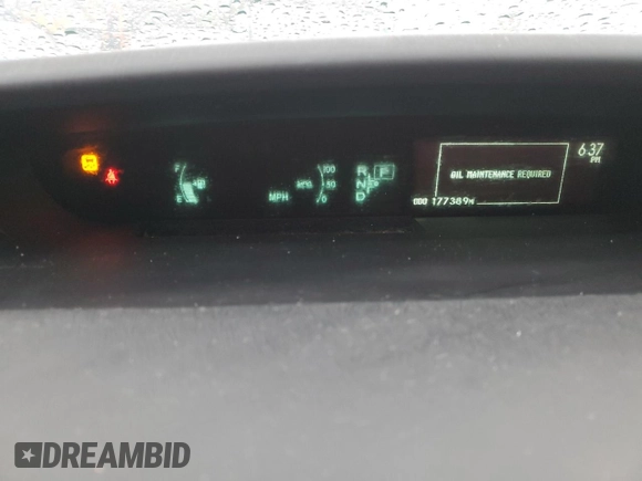 2010 Toyota Prius II with VIN JTDKN3DU3A1240731, listed as a Copart auction lot 51745805 with 177,389 mi miles and Salvage Title. Bid and sale history available at DreamBid. Image 9.