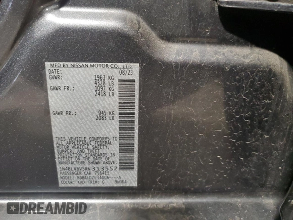 2024 Nissan Altima 2.5 S with VIN 1N4BL4BV5RN313552, listed as a Copart auction lot 53832885 with 40,514 mi miles and Salvage Title. Bid and sale history available at carsss.com. Image 12.