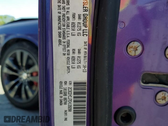 2014 Dodge Challenger SRT-8 z VIN 2C3CDYCJ7EH139280, wystawiony jako Copart lot #53260185 z przebiegiem 90 001 mil mil oraz Szkoda całkowita • Salvage title. Historia ofert i sprzedaży dostępna na DreamBid. Obrazek 15.