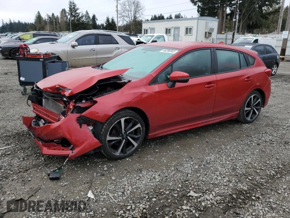 2021 Subaru Impreza Special Sports with VIN 4S3GTAJ62M1700939, listed as a Copart auction lot 46286945 with 35,361 mi miles and Salvage title. Bid and sale history available at DreamBid. Image 1.