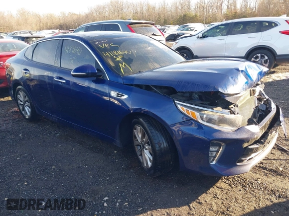 2018 Kia Optima LX with VIN 5XXGT4L3XJG242796, listed as a IAAI auction lot 41181640 with 128,344 mi miles. Bid and sale history available at carsss.com. Image 1.