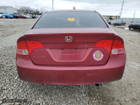 2006 Honda Civic Sdn LX with VIN 1HGFA16596L022989, listed as a Copart auction lot 50998565 with 0 mi miles and Salvage Title. Bid and sale history available at carsss.com. Image 6.