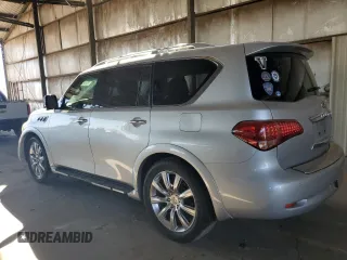 2012 Infiniti QX56 7-passenger with VIN JN8AZ2NF8C9515013, listed as a Copart auction lot 73123884 with 124,300 mi miles and Salvage Title. Bid and sale history available at carsss.com. Image 2.