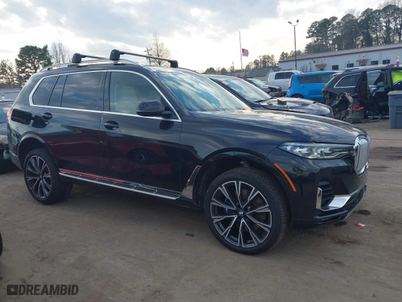 2019 BMW X7 xDrive50i with VIN 5UXCX4C51KLS36907, listed as a IAAI auction lot 41525923 with 75,791 mi miles. Bid and sale history available at carsss.com. Image 13.