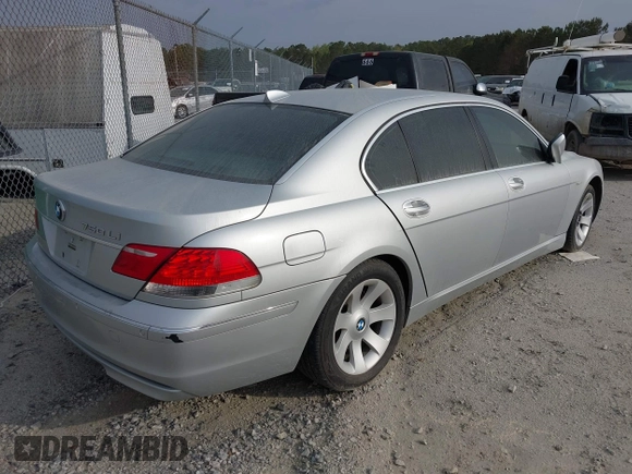 2007 BMW 7 Series 750Li with VIN WBAHN83527DT65211, listed as a IAAI auction lot 41854599 with Not Provided miles. Bid and sale history available at carsss.com. Image 4.