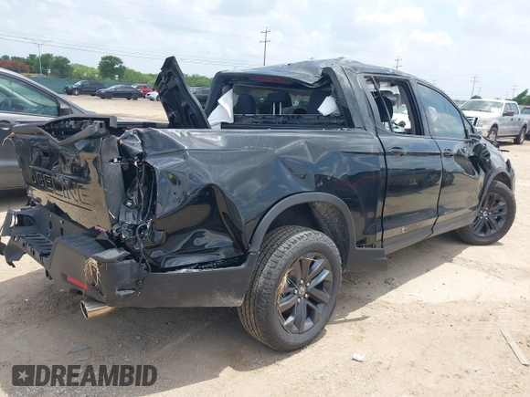 2024 Honda Ridgeline Sport with VIN 5FPYK3F1XRB029557, listed as a IAAI auction lot 42459032 with 4,437 mi miles and . Bid and sale history available at DreamBid. Image 4.