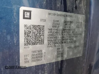 2019 GMC Canyon 4WD SLT with VIN 1GTG6DEN4K1354710, listed as a Copart auction lot 62419354 with 83,107 mi miles and Salvage Title. Bid and sale history available at carsss.com. Image 12.