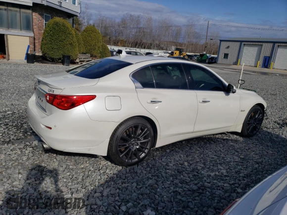 2016 Infiniti Q50 3.0t Red Sport 400 with VIN JN1FV7AR7GM451515, listed as a Copart auction lot 49716605 with 50,656 mi miles and Salvage Title. Bid and sale history available at carsss.com. Image 3.