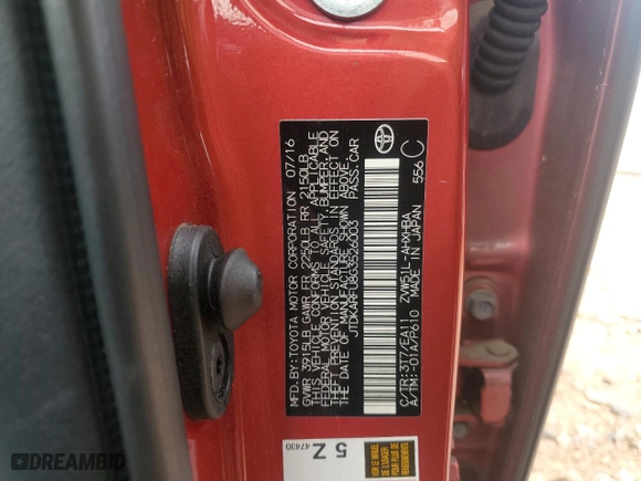 2016 Toyota Prius Four with VIN JTDKARFU8G3526003, listed as a Copart auction lot 52176035 with 146,516 mi miles and Salvage Title. Bid and sale history available at carsss.com. Image 12.