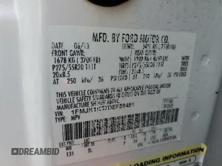2013 Ford Expedition Max Limited with VIN 1FMJK1K57DEF59451, listed as a Copart auction lot 45117225 with 189,478 mi miles and Salvage title. Bid and sale history available at DreamBid. Image 13.