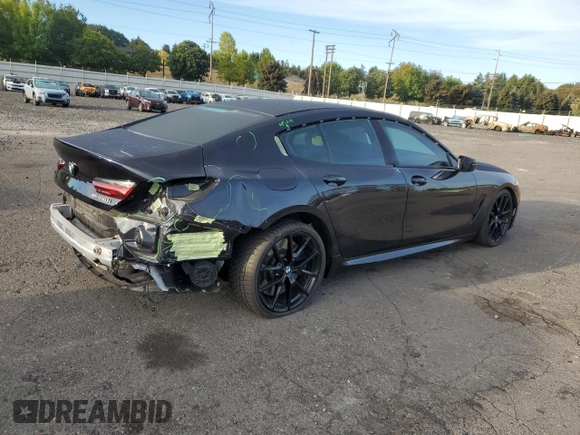 2020 BMW 8 Series M850i with VIN WBAGV8C02LCD71173, listed as a Copart auction lot 72638434 with 43,307 mi miles and Salvage Title. Bid and sale history available at DreamBid. Image 3.