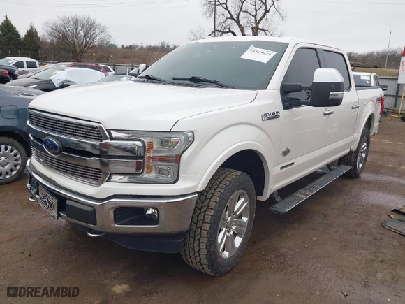 2018 Ford F-150 XL with VIN 1FTFW1E14JFE67744, listed as a IAAI auction lot 41525025 with 107,606 mi miles. Bid and sale history available at carsss.com. Image 2.