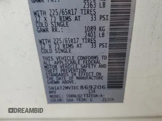 2014 Nissan Rogue SV with VIN 5N1AT2MV3EC869206, listed as a Copart auction lot 53139025 with 135,503 mi miles and Salvage Title. Bid and sale history available at carsss.com. Image 15.