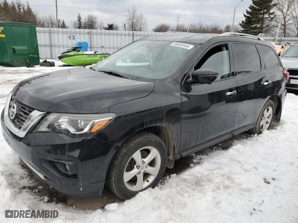 2017 Nissan Pathfinder S with VIN 5N1DR2MMXHC690751, listed as a Copart auction lot 85659354 with 278,727 mi miles and Salvage Title. Bid and sale history available at carsss.com. Image 1.