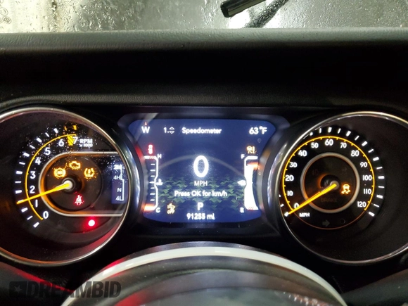 2019 Jeep Wrangler Unlimited Sahara with VIN 1C4HJXEG1KW541377, listed as a Copart auction lot 53295615 with 91,255 mi miles and Clean title. Bid and sale history available at DreamBid. Image 9.