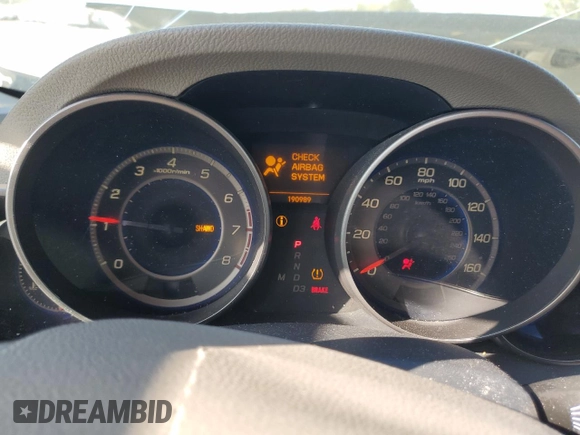 2008 Acura MDX with VIN 2HNYD282X8H538165, listed as a Copart auction lot 52213115 with 190,989 mi miles and Salvage Title. Bid and sale history available at DreamBid. Image 9.