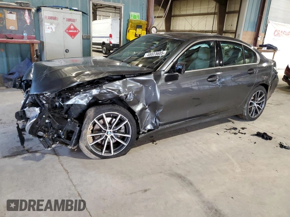 2022 BMW 3 Series 330i xDrive with VIN 3MW5R7J03N8C69445, listed as a Copart auction lot 48023605 with 0 mi miles and Salvage Title. Bid and sale history available at carsss.com. Image 1.