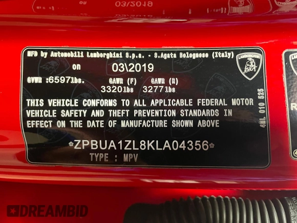 2019 Lamborghini Urus z VIN ZPBUA1ZL8KLA04356, wystawiony jako Copart lot #80452844 z przebiegiem 12 936 mil mil oraz Czysty tytuł • Clean title. Historia ofert i sprzedaży dostępna na DreamBid. Obrazek 10.