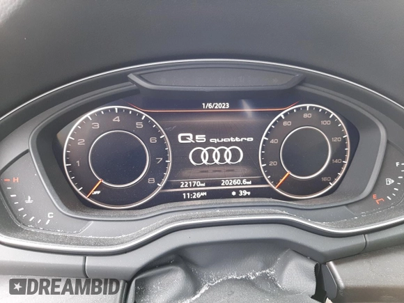 2020 Audi Q5 Premium Plus with VIN WA1BNAFY1L2059395, listed as a Copart auction lot 72979102 with 20,260 mi miles. Bid and sale history available at carsss.com. Image 9.