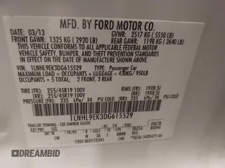 2013 Lincoln MKS с VIN 1LNHL9EK3DG615529, выставлен на аукционе IAAI как лот 42288732 с пробегом 135 876 миль миль и . История ставок и продаж доступна на DreamBid. Изображение 9.