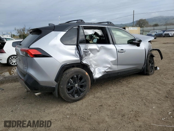 2024 Toyota RAV4 Hybrid XSE with VIN JTME6RFV1RD558568, listed as a Copart auction lot 47813575 with 12,382 mi miles and Salvage Title. Bid and sale history available at DreamBid. Image 3.