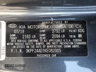 2019 Kia Forte LXS with VIN 3KPF24AD1KE082005, listed as a Copart auction lot 57863855 with 104,043 mi miles and Salvage title. Bid and sale history available at DreamBid. Image 13.