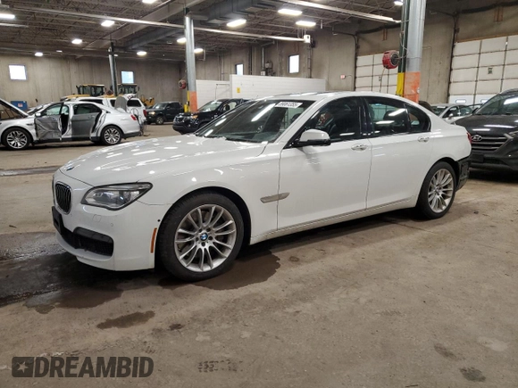 2015 BMW 7 Series 750i xDrive with VIN WBAYB6C54FD965787, listed as a Copart auction lot 89061355 with 104,633 mi miles and Salvage Title. Bid and sale history available at carsss.com. Image 1.
