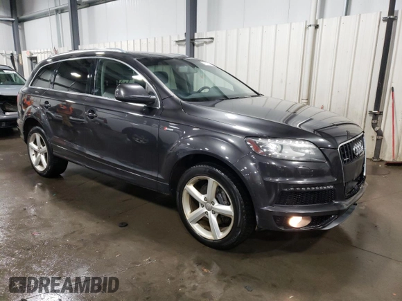2011 Audi Q7 S line with VIN WA1DGAFE7BD008575, listed as a Copart auction lot 76127064 with 282,747 mi miles and Salvage title. Bid and sale history available at DreamBid. Image 4.