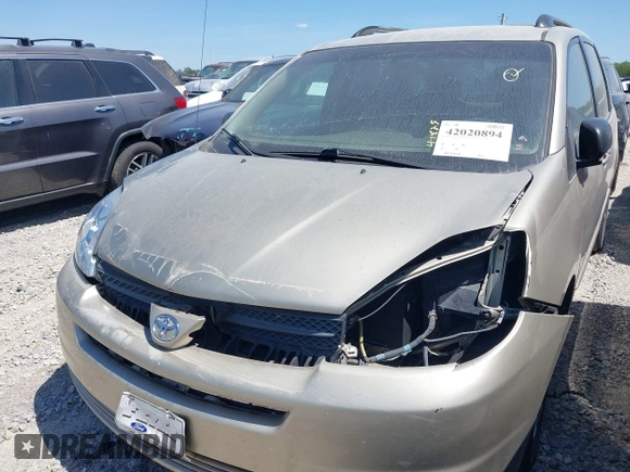 2005 Toyota Sienna CE with VIN 5TDZA23C15S227689, listed as a IAAI auction lot 42020894 with 307,314 mi miles and . Bid and sale history available at DreamBid. Image 6.